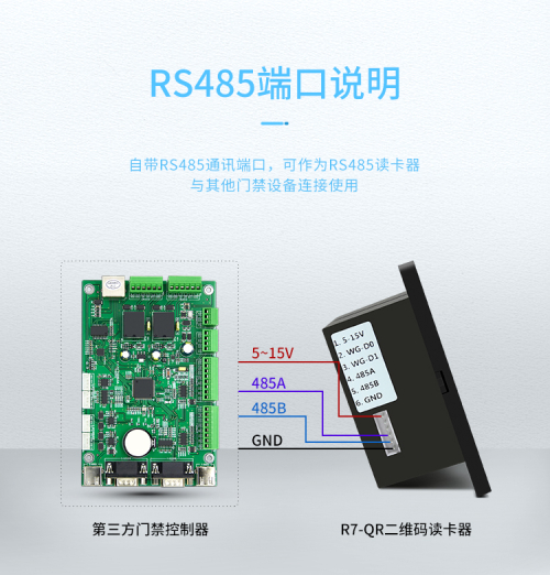 【R7-QR】二维码门禁读卡器-RS485