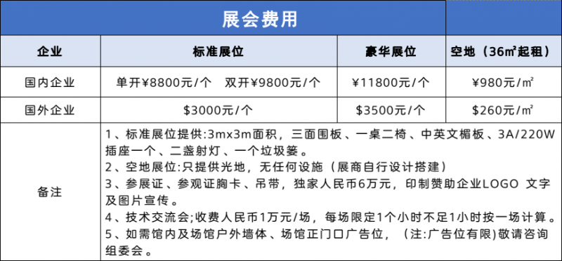 山西展会费用