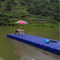 水库游船观景平台 水上浮筒码头 走人浮桥